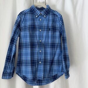 Ralph Lauren Boys Cotton Blue Plaid Buttoned Dress Shirt 6